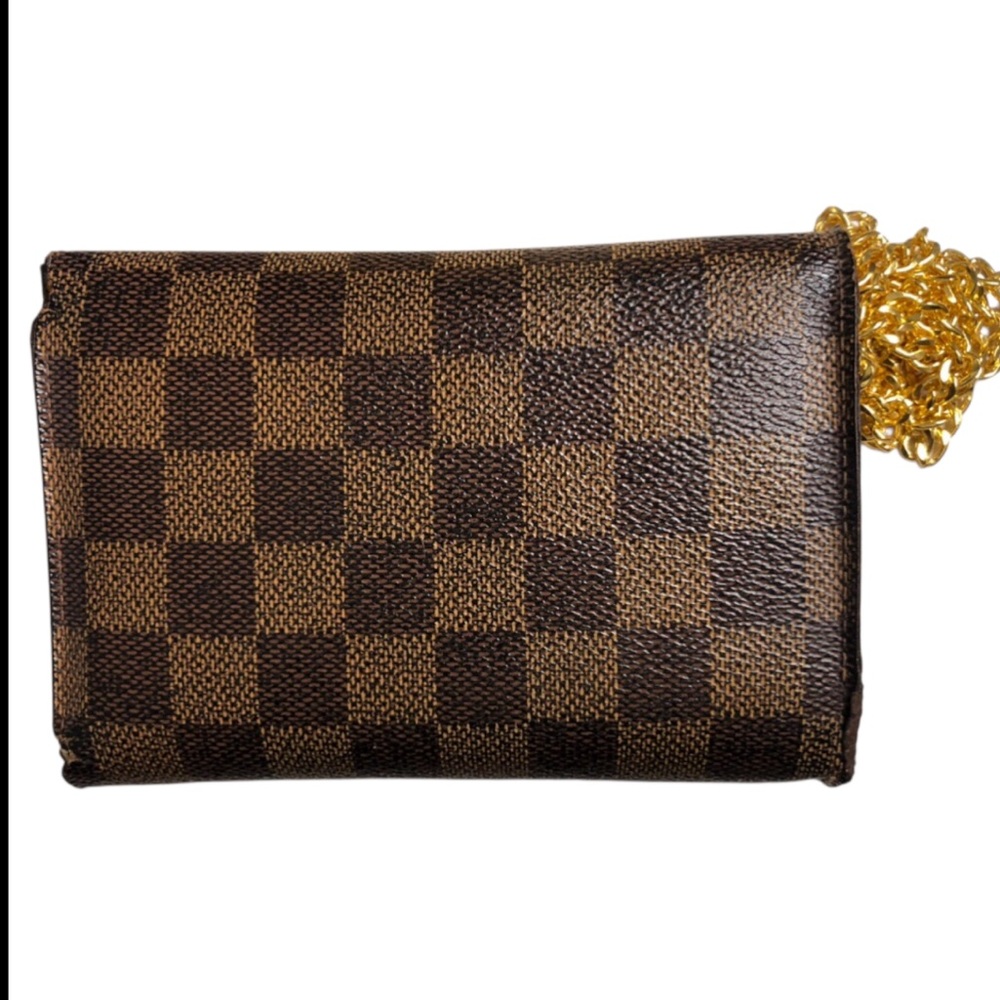 Louis Vuitton Brown Damier Ebene Wallet with Gold Chain - Picture 11 of 16